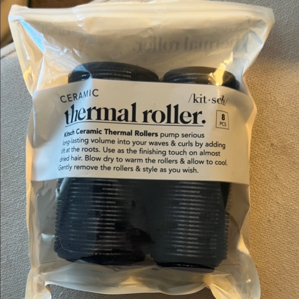 Kitsch Black Ceramic Thermal Rollers - 8 Pack